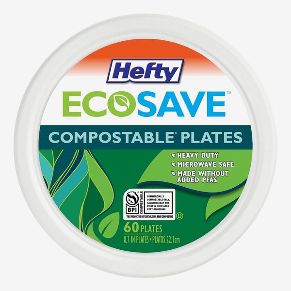 Hefty ECOSAVE Compostable Paper Plates - 8-3/4 inch, 60 ct