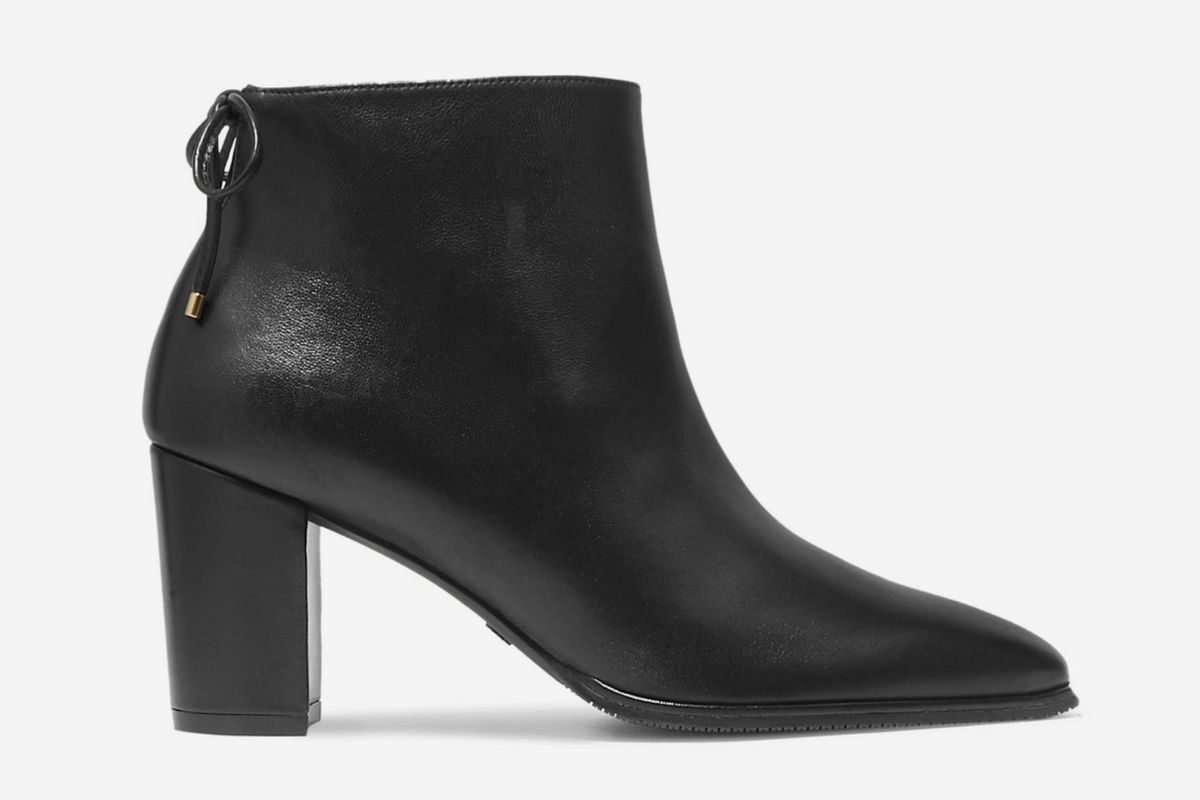 womens black leather booties