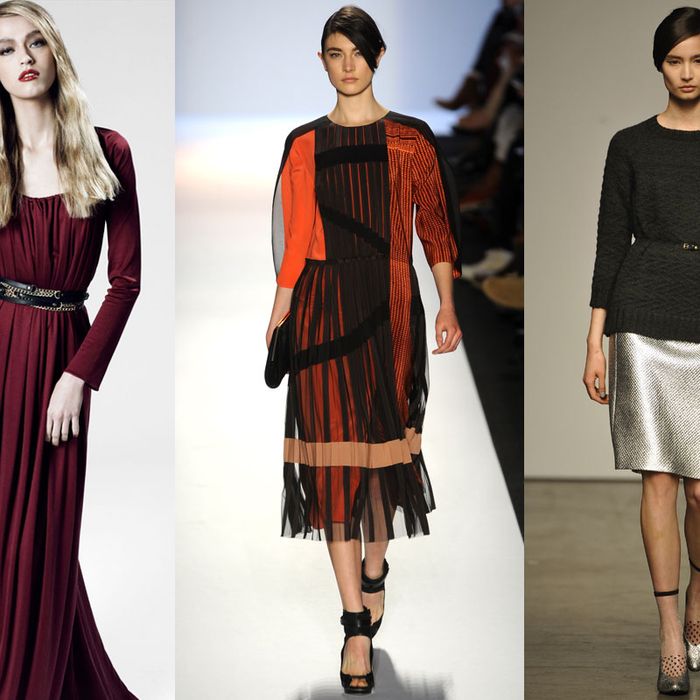 From left: new looks from Z Spoke by Zac Posen, BCBG Max Azria, Rachel Comey.