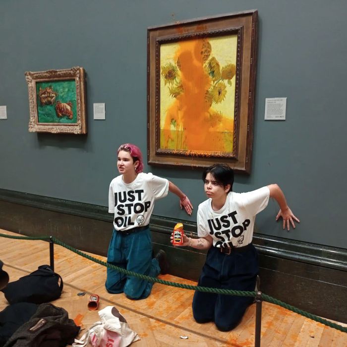 Climate Activists Throw Soup At Van Goghs Sunflowers Why 