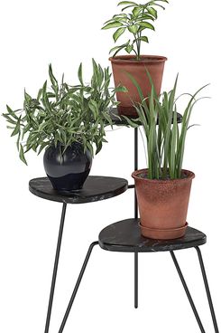 Novogratz Athena Black Marble Plant Stand