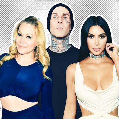 Shanna Moakler, Travis Barker, and Kim Kardashian.