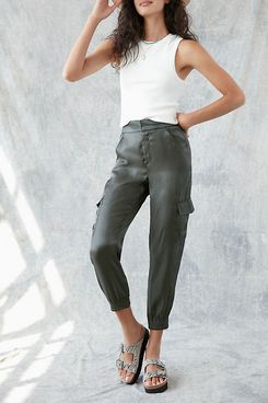 Anthropologie Shimmer Cargo Joggers