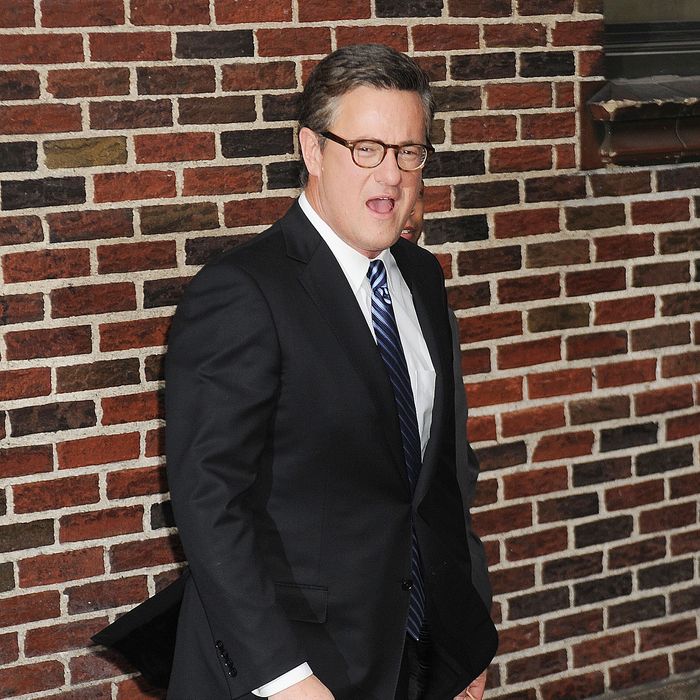 Joe Scarborough visits 'The Late Show with David Letterman' at the Ed Sullivan Theater in NYC.