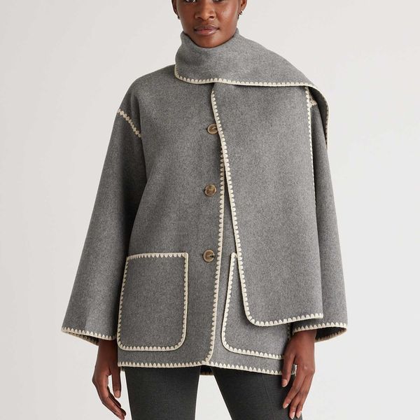 Quince Double-Faced Merino Wool Scarf Coat