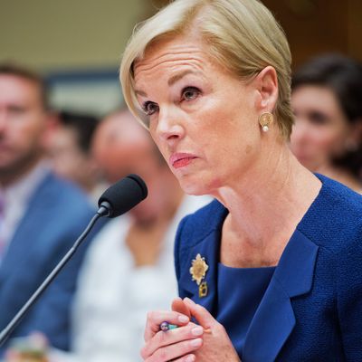 Planned Parenthood president Cecile Richards testifies at a congressional hearing yesterday.