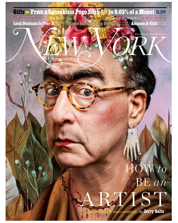 Jerry Saltz As Three Artists on the Cover of ‘New York