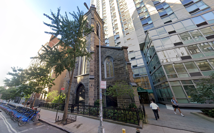 The cautionary tale: NYU's sad little preserved façade on East 12th Street.