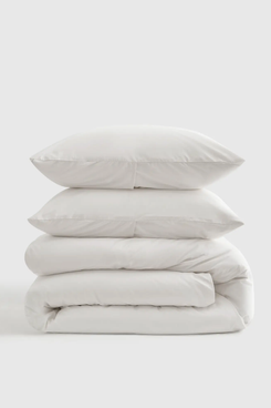 Quince Classic Organic Percale Duvet Cover Set