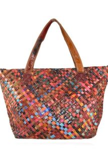 Valentina Calzature Firenze Colorful woven leather shoulder bag