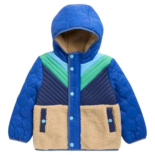 Mini Boden Kids' Chevron Quilted Fleece Jacket