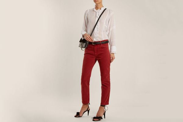 Isabel Marant Etoile Cliff High-Rise Straight-Leg Cropped Jeans