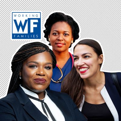 Cori Bush, Phara Souffrant Forrest, Alexandria Ocasio-Cortez.