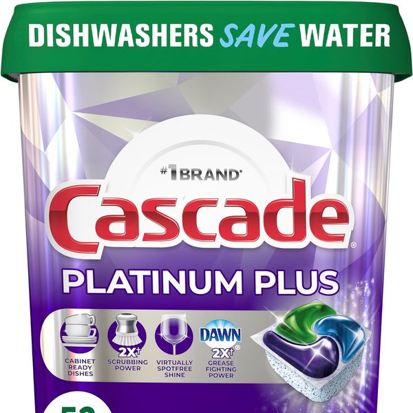 Cascade Platinum Plus Dishwasher Capsules - Pack of 52