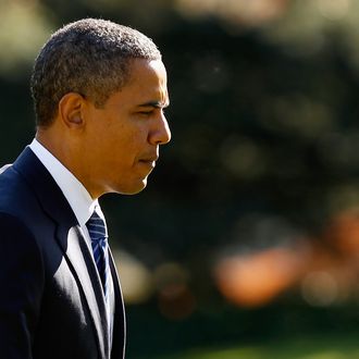 WASHINGTON, DC - NOVEMBER 08: U.S. President Barack Obama walks across the South Lawn after arriving on the South Lawn of the White House November 8, 2011 in Washington, DC. Obama is traveled to Philadelphia, Pennsylvania, to tour Yeadon Regional Head Start Center, meet with students and teachers and announce the next step in his 