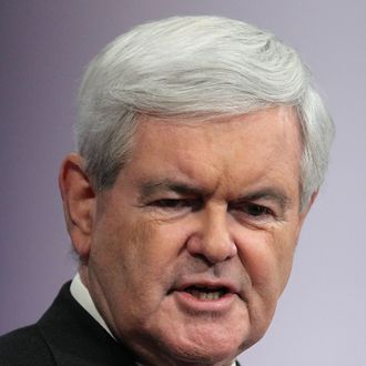 WASHINGTON, DC - DECEMBER 07: Republican Presidential hopeful and former speaker of the House Newt Gingrich (R-GA) speaks during the Republican Jewish Coalition 2012 Presidential Candidates Forum December 7, 2011 at Ronald Reagan Building and International Center in Washington, DC. The national polls show Gingrich is leading among other GOP candidates. (Photo by Alex Wong/Getty Images)