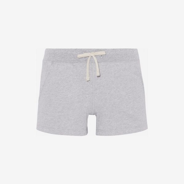 Ribbed-Trimmed Cotton-Fleece Pajama Shorts - strategist best gray fleece draw string night shorts 