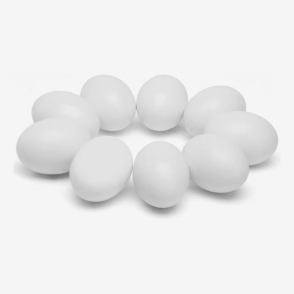 SallyFashion White Wooden Decorating Eggs (Pack of 9)