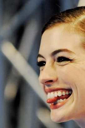 This is how excited she was on the red carpet for Get Smart in 2008. Get Smart! Anne Hathaway is more pumped about Get Smart than everyone else in the world, combined.