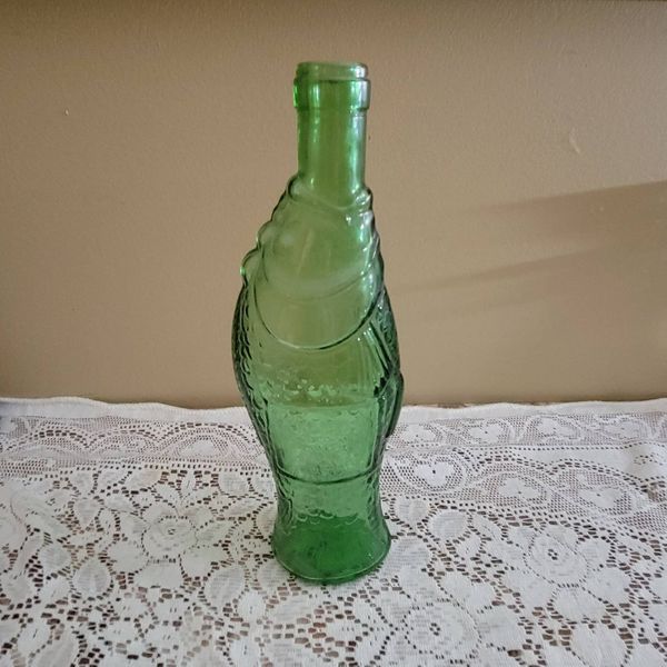 HurdleMillsVintage Vintage Green Italian Fish Bottle