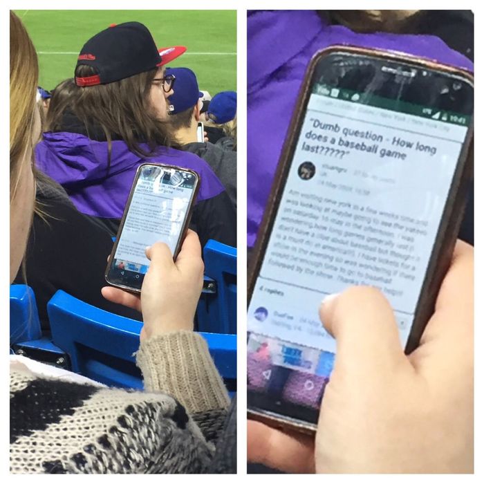 tempereret kasseapparat censur Heroic Woman Makes It Through Two Innings of Yankees Game Before Googling 'How  Long Does a Baseball Game Last?'