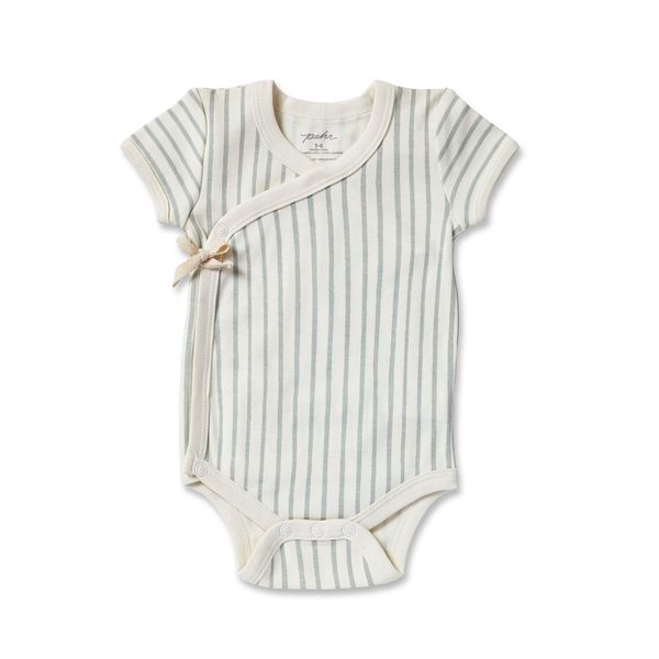 Pehr Stripes Away Organic Cotton Wrap Bodysuit