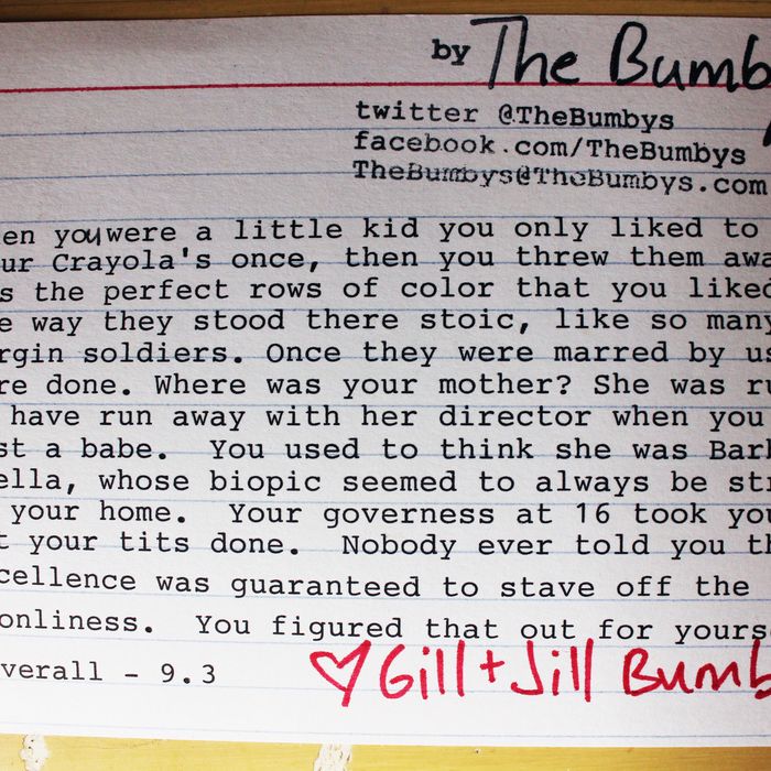 The Bumbys' rating.