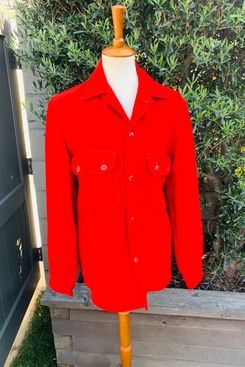 Vintage Red Wool Uniform Jacket