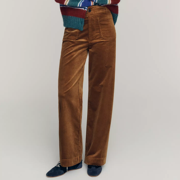 Maeve Colette Corduroy High-Rise Wide-Leg Full-Length Pants