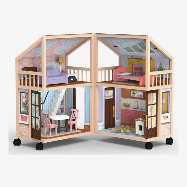 KidKraft So Darling Wooden Dollhouse on Wheels