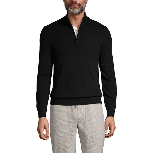 Lands' End Men's Fine Gauge Cashmere Quarter Zip