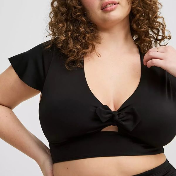 Torrid Wireless Flutter-Sleeve Bikini Top