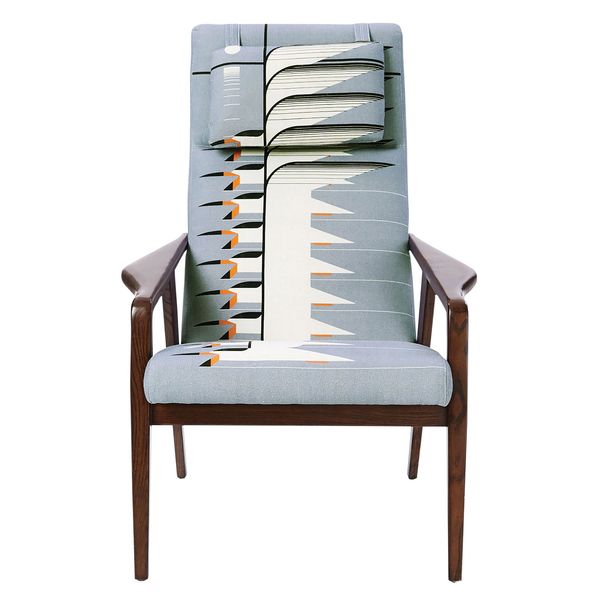 “Contour Mid-Century” chair in Charley Harper print