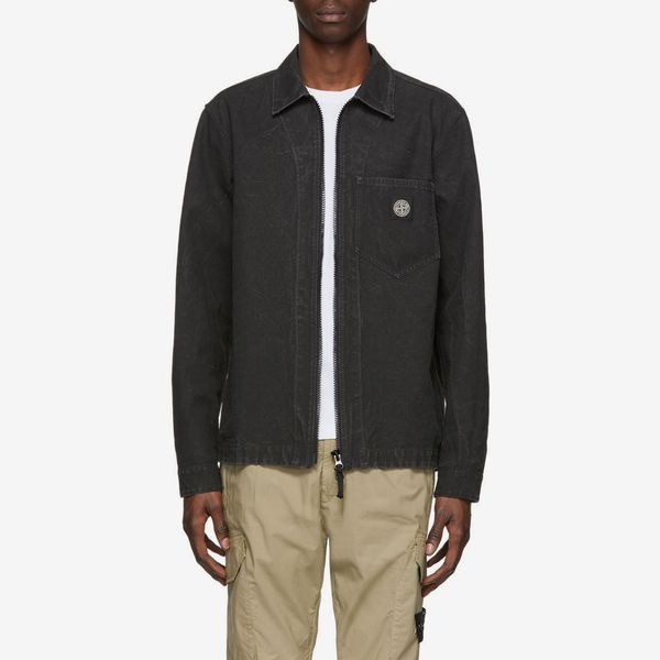 Stone Island Black Hemp Overshirt Jacket