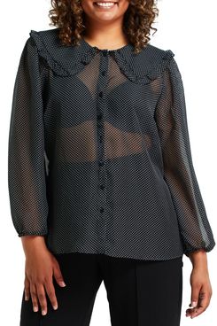 Blusa Estelle Sylvia con lunares (talla grande)