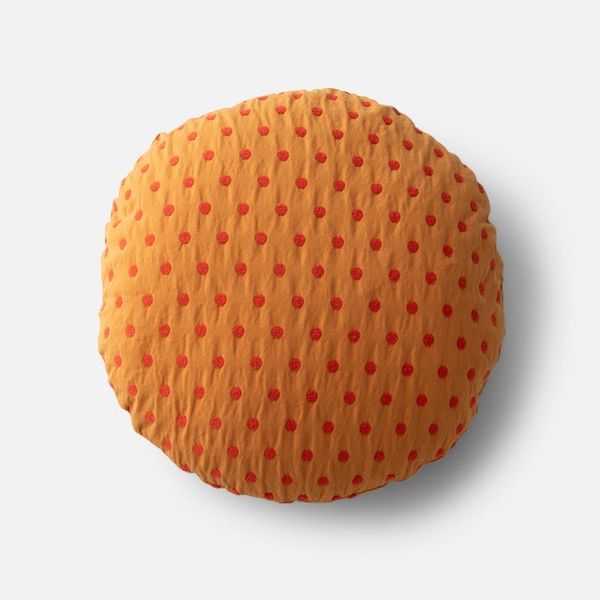 Schoolhouse Polka Dot Circle Pillow