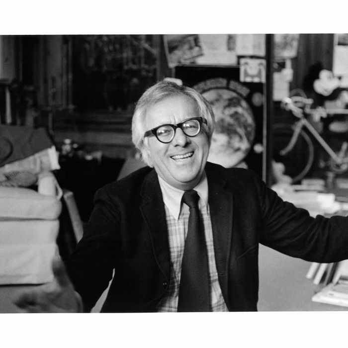 Ray Bradbury with his hands out, circa 1980. 