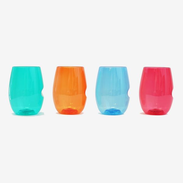 Govino Colored Stemless Shatterproof Wine Glasses (Set of 4)