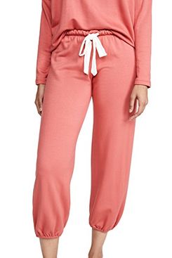 Eberjey Winter Heather Cropped Pants, Mineral Red