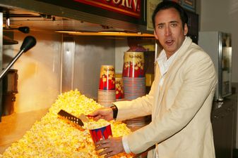 Nicolas Cage Serves Popcorn to Fans on the Opening Day of His Directorial Debut, "Sonny"