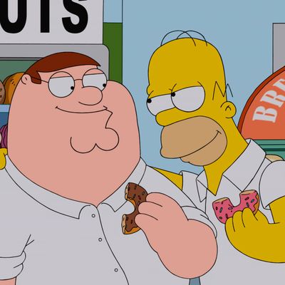 FAMILY GUY: Homer shares a favorite local delicacy with his new friend Homer in the season premiere “The Simpsons Guy” episode of FAMILY GUY airing Sunday, September 28 (9:00-10:00 PM ET/PT) on FOX. FAMILY GUY/THE SIMPSONS ? and ? 2014 TCFFC ALL RIGHTS RESERVED.