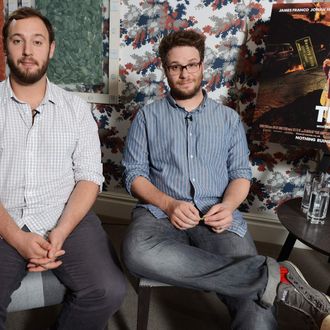 Evan Goldberg and Seth Rogen pose for a photocall for 'This Is The End' at The Soho Hotel on June 24, 2013 in London, England. 