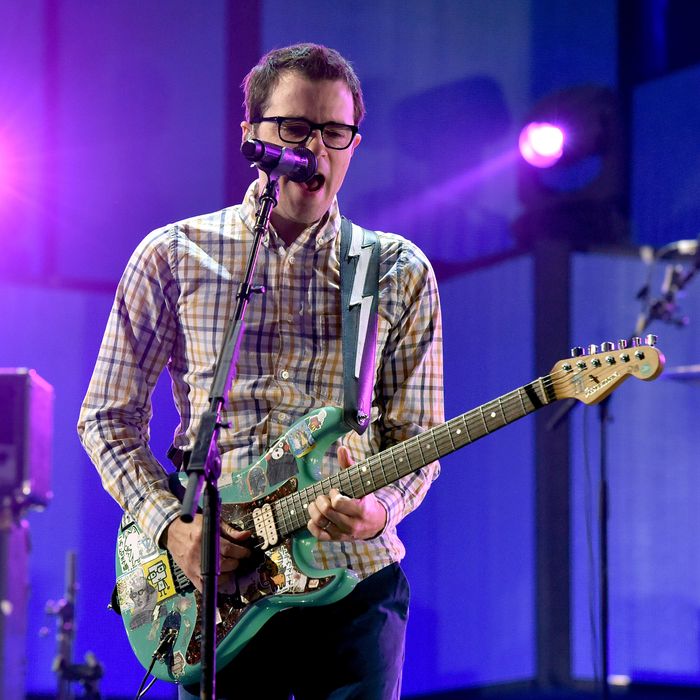 LAS VEGAS, NV - SEPTEMBER 20: Recording artist Rivers Cuomo of the music group Weezer performs onstage during the 2014 iHeartRadio Music Festival at the MGM Grand Garden Arena on September 20, 2014 in Las Vegas, Nevada. (Photo by Kevin Winter/Getty Images for iHeartMedia)