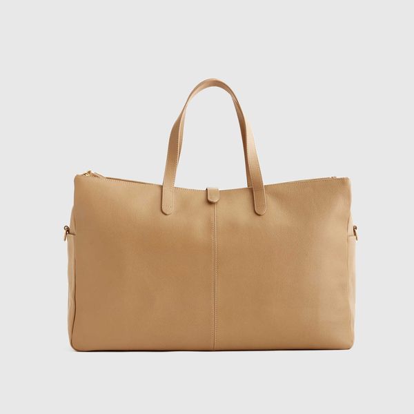 Quince Italian Leather Triple Compartment Weekender