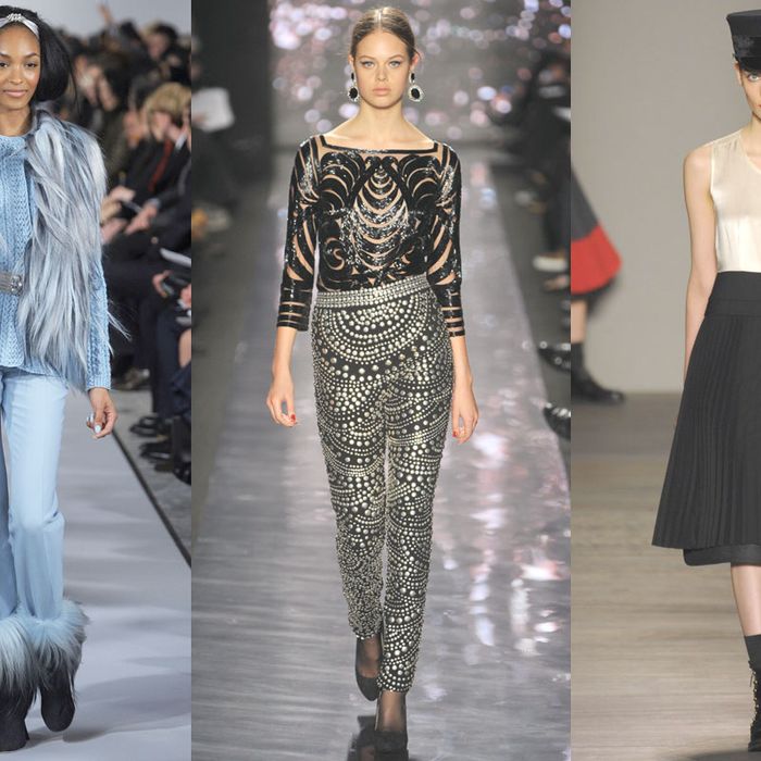 Looks from Oscar de la Renta, Naeem Khan, and Marc by Marc Jacobs.
