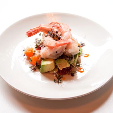 White shrimp and citrus salad