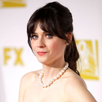 Actress Zooey Deschanel attends the Fox Searchlight 2013 Golden Globe Awards Party on January 13, 2013 in Beverly Hills, California.