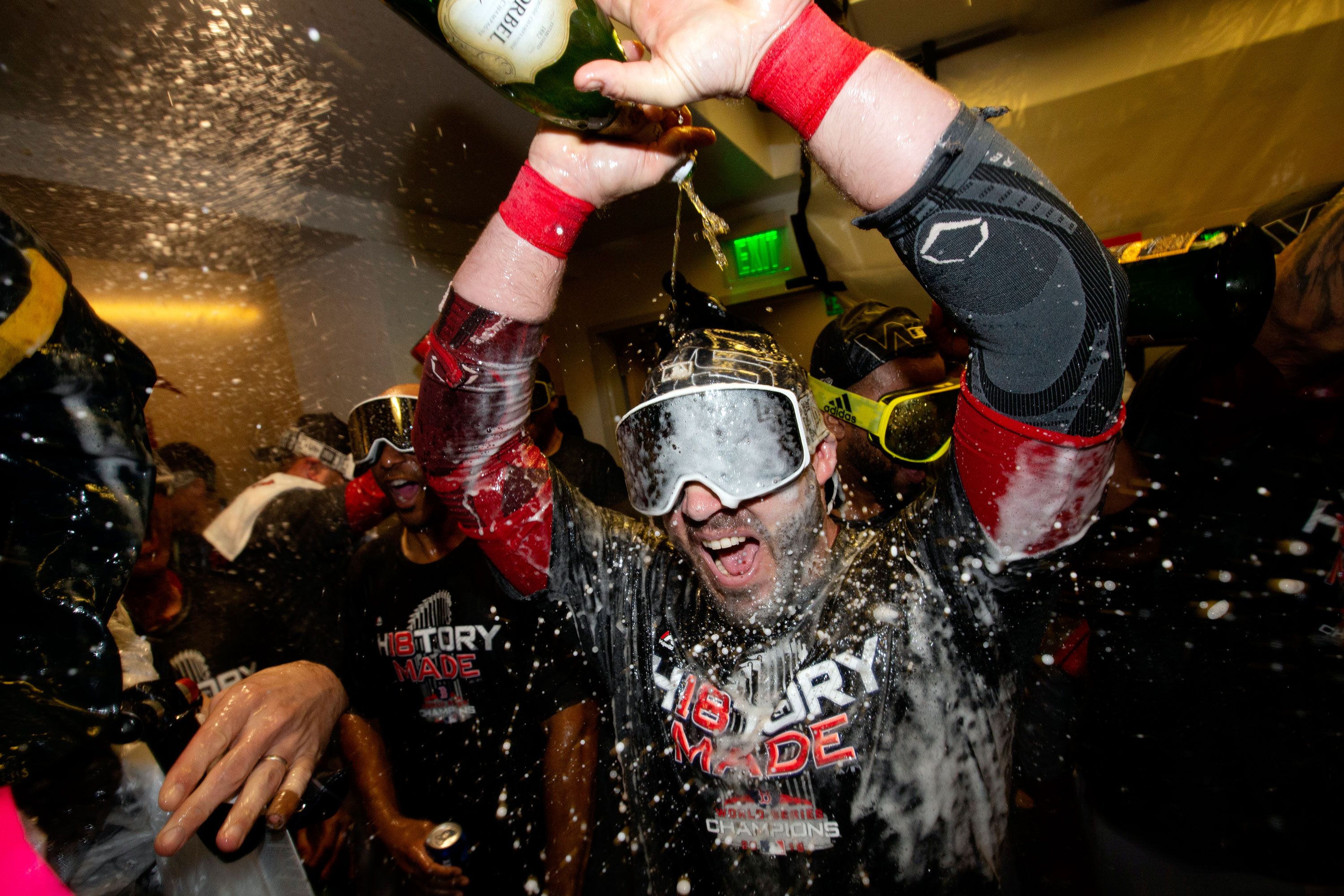 Celebrating World Series Champions Boston Red Sox