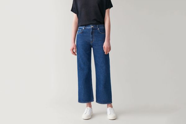 cos high waisted tapered jeans