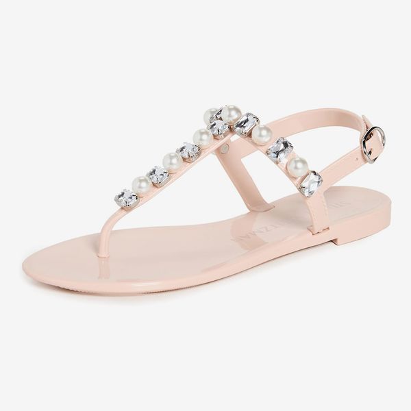 Stuart Weitzman Goldie Crystal Jelly Sandals